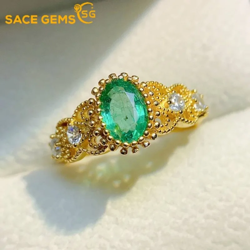 SACE GEMS New Arrival Trend 925 Sterling Silver Resizable 5*7MM Natual Emerald Rings for Women Engagement Cocktail Party Jewelry
SACE GEMS New Arrival Trend 925 Sterling Silver Resizable 5*7MM Natual Emerald Rings for Women Engagement Cocktail Party Jewelry