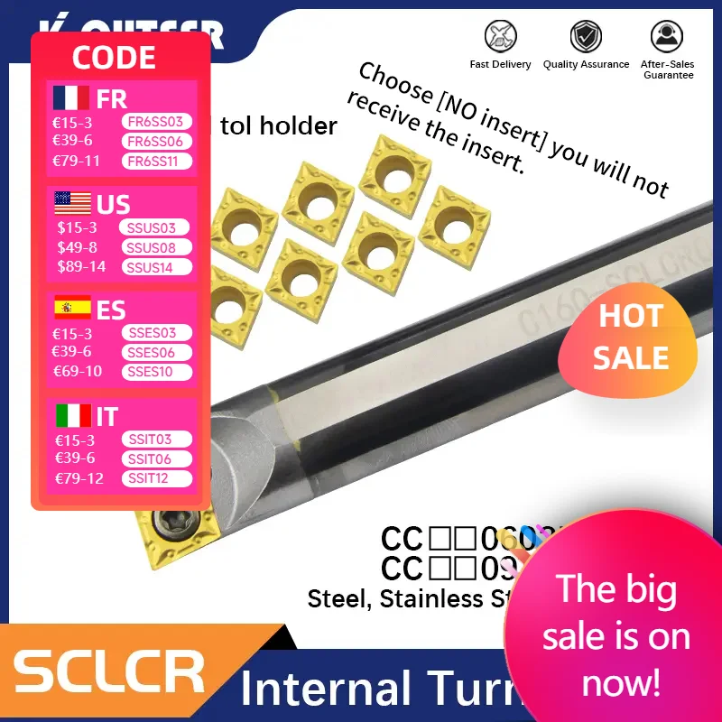 1pcs High speed steel arbor H07K-SCLCR06 H16Q-SCLCR09 H25S-SCLCR09 Internal hole Turning Tool CCMT carbide blade lathe tool set
1pcs High speed steel arbor H07K-SCLCR06 H16Q-SCLCR09 H25S-SCLCR09 Internal hole Turning Tool CCMT carbide blade lathe tool set