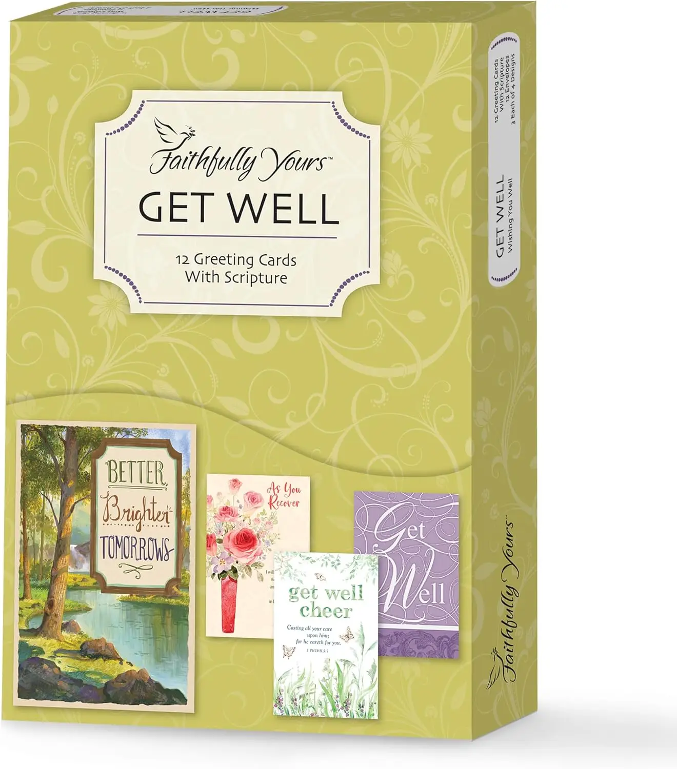 Yours Designer Greetings Cheerful Get-Well Boxed Card Assortment, Wishing You Well with Biblical Scripture Verses (Box of 12 Gre
Yours Designer Greetings Cheerful Get-Well Boxed Card Assortment, Wishing You Well with Biblical Scripture Verses (Box of 12 Gre