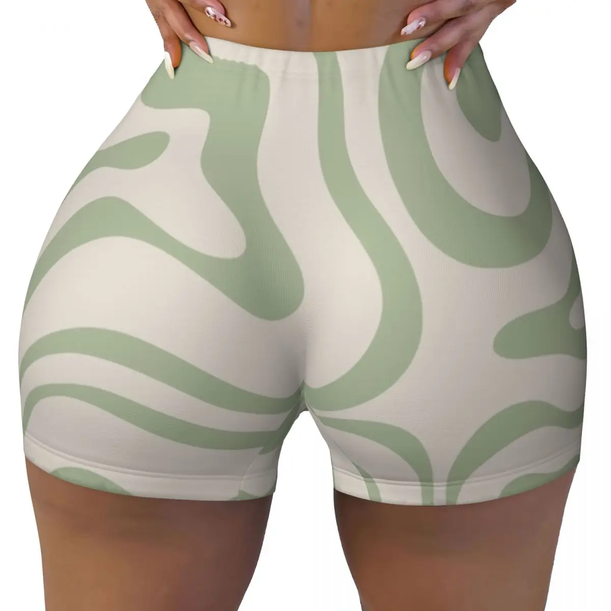 Custom Sage Liquid Swirl Abstract Pattern Biker Running Gym Shorts Women's Athletic Workout Yoga Shorts
Custom Sage Liquid Swirl Abstract Pattern Biker Running Gym Shorts Women's Athletic Workout Yoga Shorts