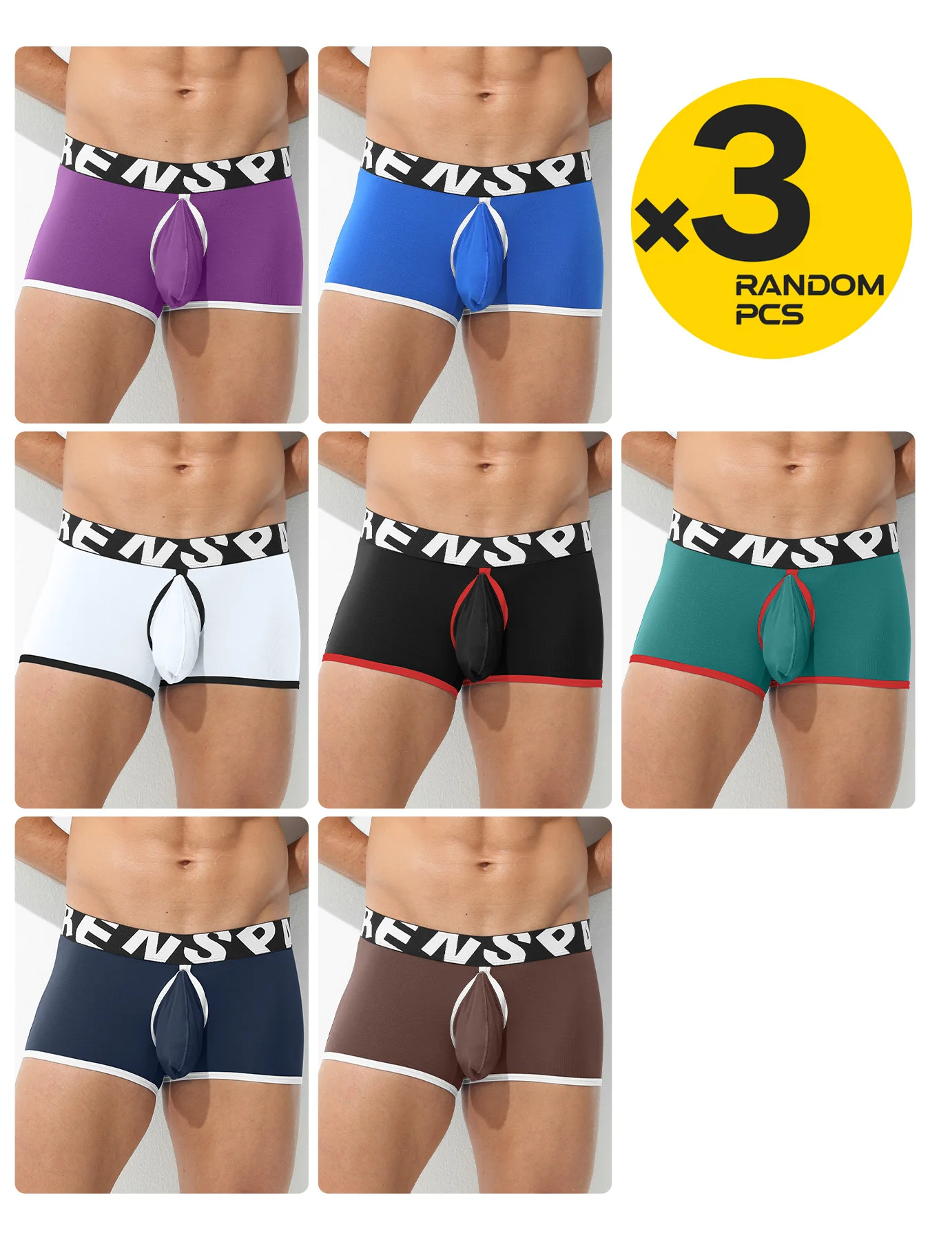 Мужские сексуальные трусы-боксеры с открытой спиной, съемные U-образные выпуклые трусики-мешочки, трусики со средней талией, скидка, 3 шт., случайно
Мужские сексуальные трусы-боксеры с открытой спиной, съемные U-образные выпуклые трусики-мешочки, трусики со средней талией, скидка, 3 шт., случайно