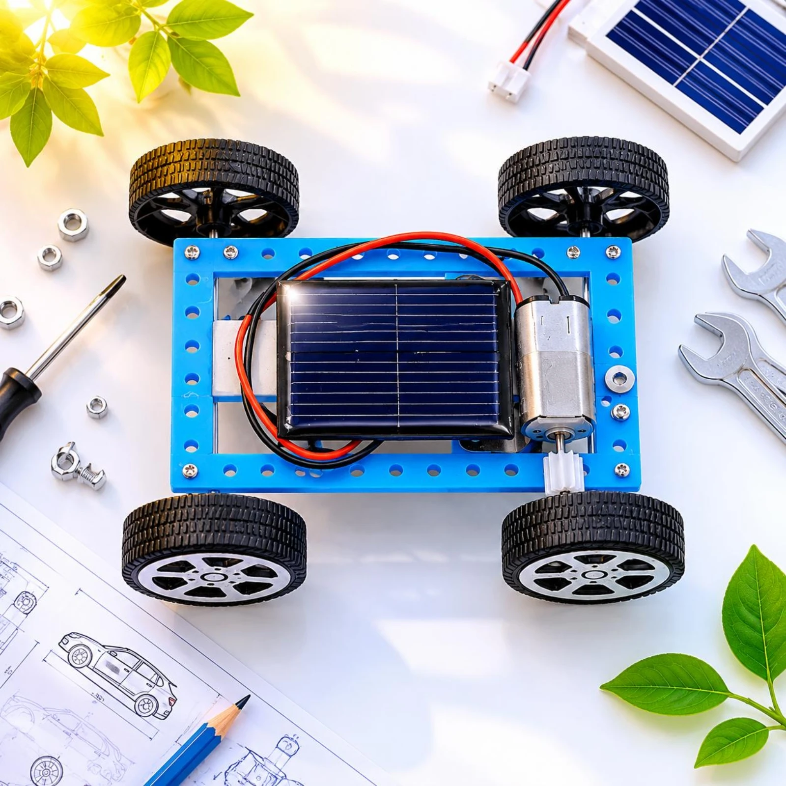 Solar Powered Car Kit Mini DIY Sun-Powered Vehicle Hands-on Learning Four-Wheel for Children
Solar Powered Car Kit Mini DIY Sun-Powered Vehicle Hands-on Learning Four-Wheel for Children