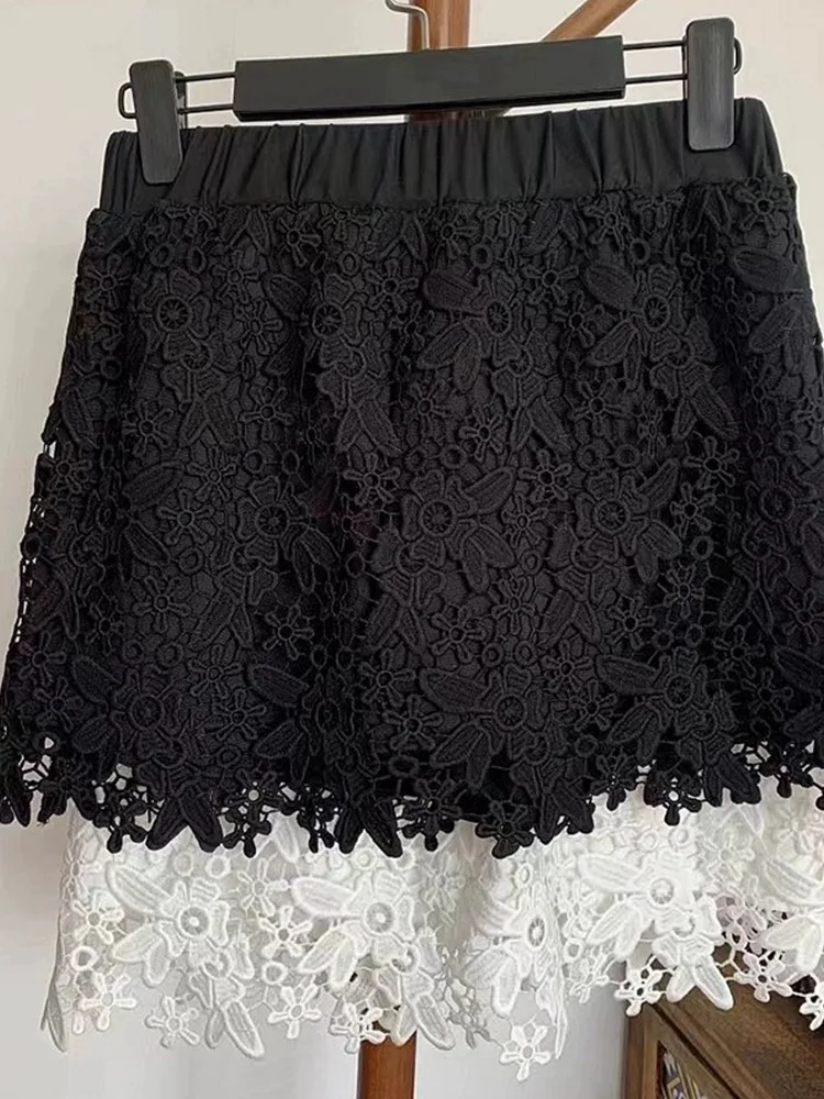 Lace Half Skirt Women's Bottom Covering Base Skirt Layering Midi Skirt Korean Style Embroidered Hollow mid Waist A-Line Skirt
Lace Half Skirt Women's Bottom Covering Base Skirt Layering Midi Skirt Korean Style Embroidered Hollow mid Waist A-Line Skirt