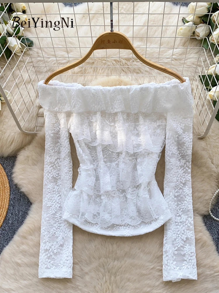 Beiyingni 2026 Korean Chic Long Sleeve Tops Female Ruffles Off Shoulder Slash Neck T-shirt Women Plain Casual Slim Black Tshirts
Beiyingni 2026 Korean Chic Long Sleeve Tops Female Ruffles Off Shoulder Slash Neck T-shirt Women Plain Casual Slim Black Tshirts