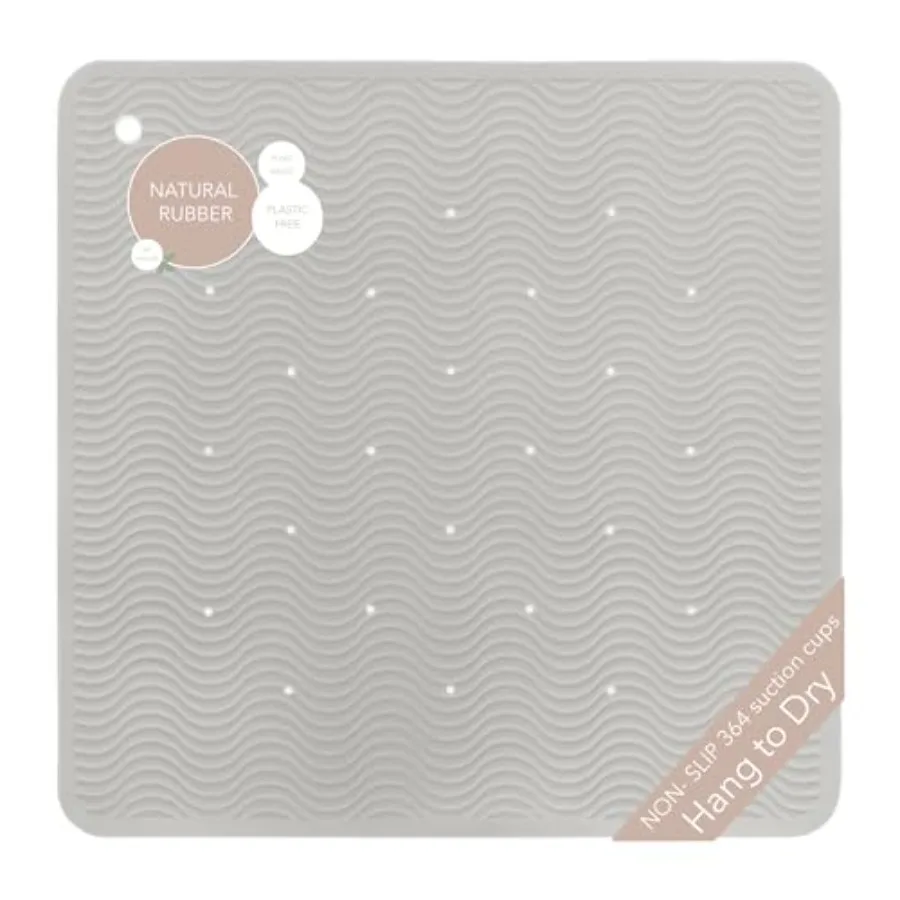 Rubber Wave Bath Mat Square 21x21 in - Non-Slip Shower and Bathtub Mat with 364 Suction Cups Plastic-Free and Biodegradable
Rubber Wave Bath Mat Square 21x21 in - Non-Slip Shower and Bathtub Mat with 364 Suction Cups Plastic-Free and Biodegradable