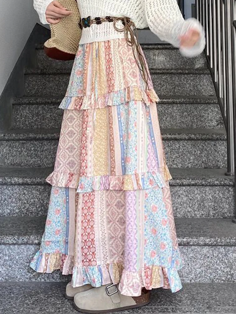 Holiday style set, women's hollow knitted cover, spring and summer retro printed skirt long skirts for women
Holiday style set, women's hollow knitted cover, spring and summer retro printed skirt long skirts for women
