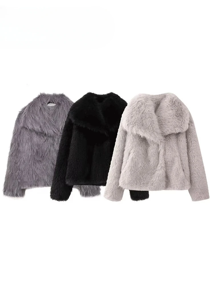 Women Fashion Warm Faux Fur Jacket Warm Coat Female Pocket Outerwear Chic Lapel Collar Thick Coat
Women Fashion Warm Faux Fur Jacket Warm Coat Female Pocket Outerwear Chic Lapel Collar Thick Coat