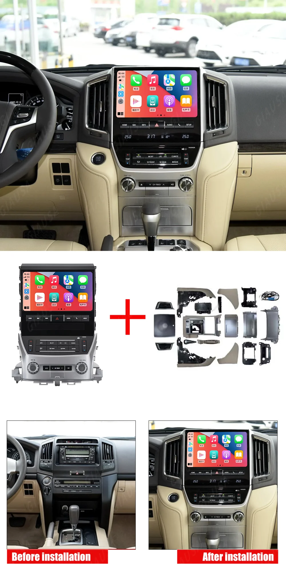 10" Android 13 Head Unit Car Interior Upgrade Kits For Toyotas Lands Cruisers LC200 LC300 2008-2021 Carplay GPS Video Player
10" Android 13 Head Unit Car Interior Upgrade Kits For Toyotas Lands Cruisers LC200 LC300 2008-2021 Carplay GPS Video Player