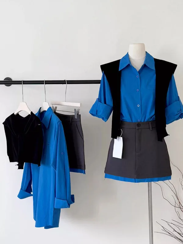 Blue Collar Long Sleeve High Waist Women's Shirt And Shawl Two Piece Set Autumn Fashion College Style Pure Color Casual ...
Blue Collar Long Sleeve High Waist Women's Shirt And Shawl Two Piece Set Autumn Fashion College Style Pure Color Casual ...