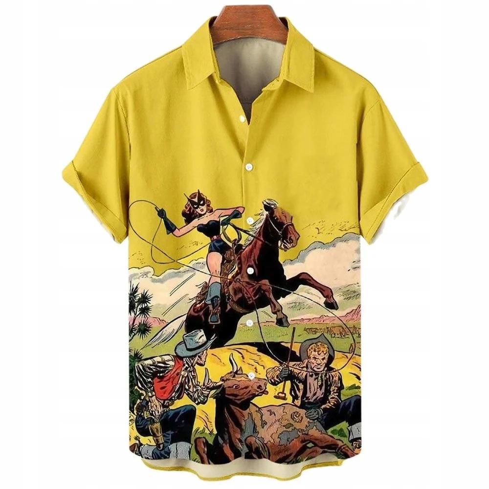 Aloha Shirt Men Cowboy Man Horse Beach Ahloa Shirt Button Down 3D Men's T-shirts Roupas Masculinas Hip Hop Camisa Top
Aloha Shirt Men Cowboy Man Horse Beach Ahloa Shirt Button Down 3D Men's T-shirts Roupas Masculinas Hip Hop Camisa Top