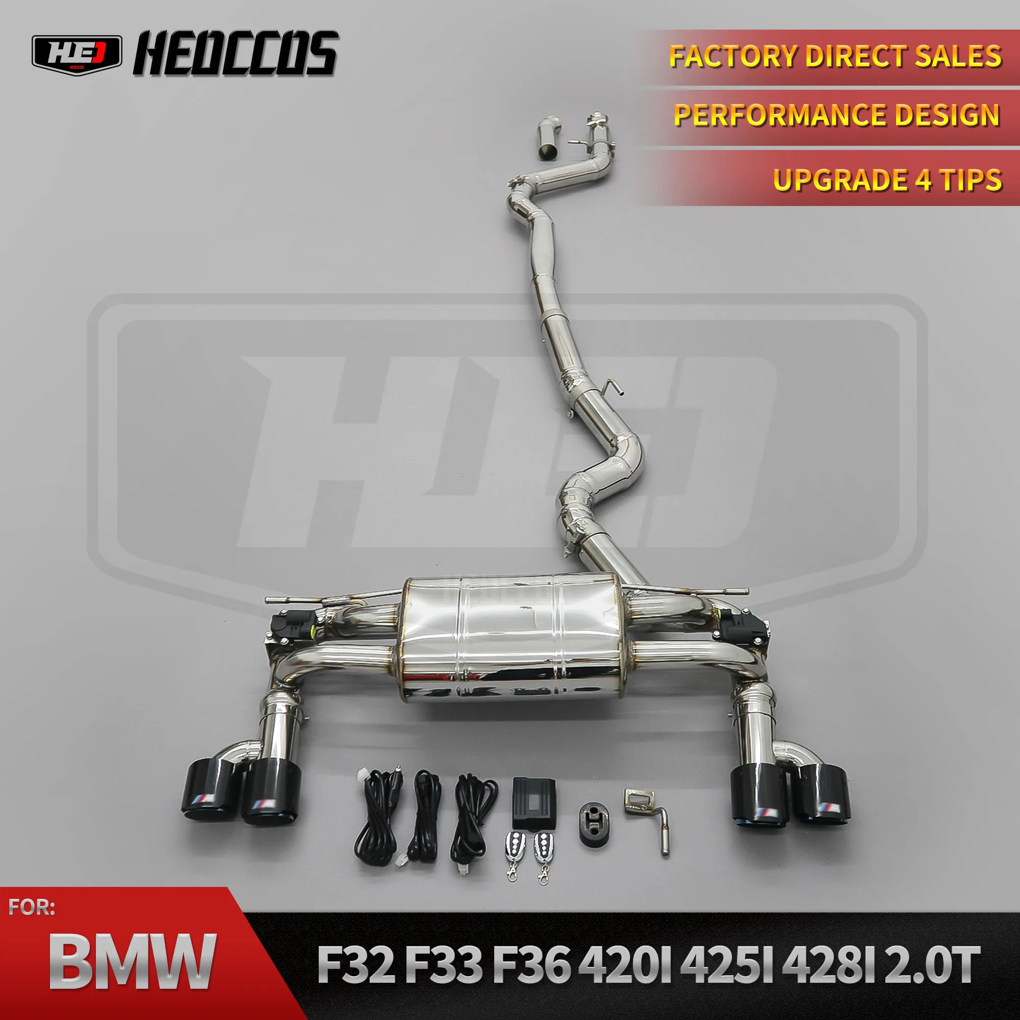 HEO Exhaust for BMW 4 Series F32 F33 F36 G22 418I 420I 425I 428I 430I 2.0T Valved Muffler Catback Exhaust
HEO Exhaust for BMW 4 Series F32 F33 F36 G22 418I 420I 425I 428I 430I 2.0T Valved Muffler Catback Exhaust