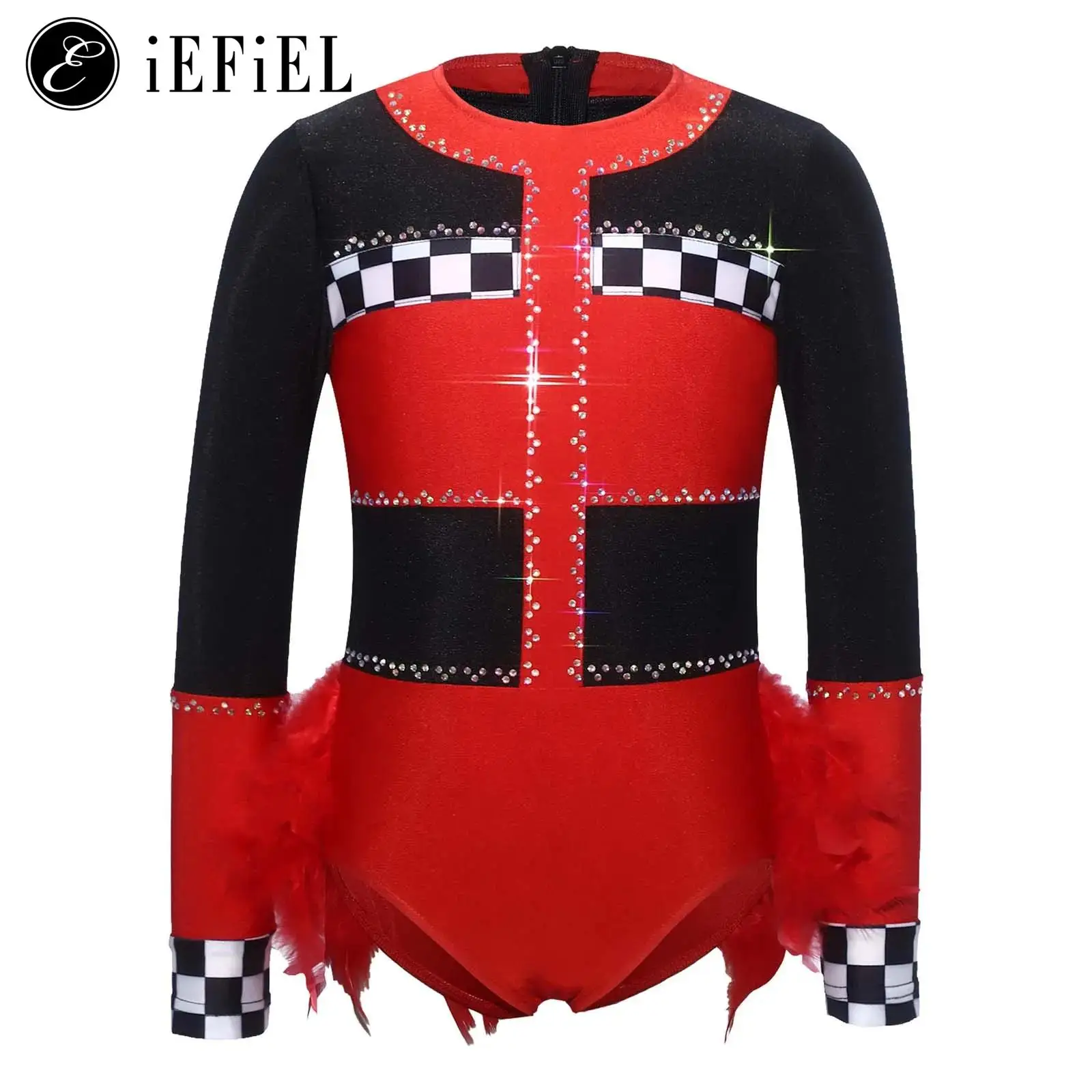 Girls Racing Driver Jumpsuit Sparking Rhinestones Long Sleeve Back Zipper Layered Feather Bodysuit Contrast Color Design Leotard
Girls Racing Driver Jumpsuit Sparking Rhinestones Long Sleeve Back Zipper Layered Feather Bodysuit Contrast Color Design Leotard
