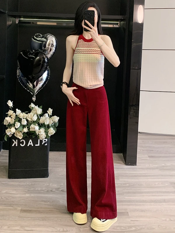 Fashionable Sportswear Set for Women Summer 2026 round Neck Vest And Red Wide Leg Pants Two Piece Suit Casual Active Wear
Fashionable Sportswear Set for Women Summer 2026 round Neck Vest And Red Wide Leg Pants Two Piece Suit Casual Active Wear