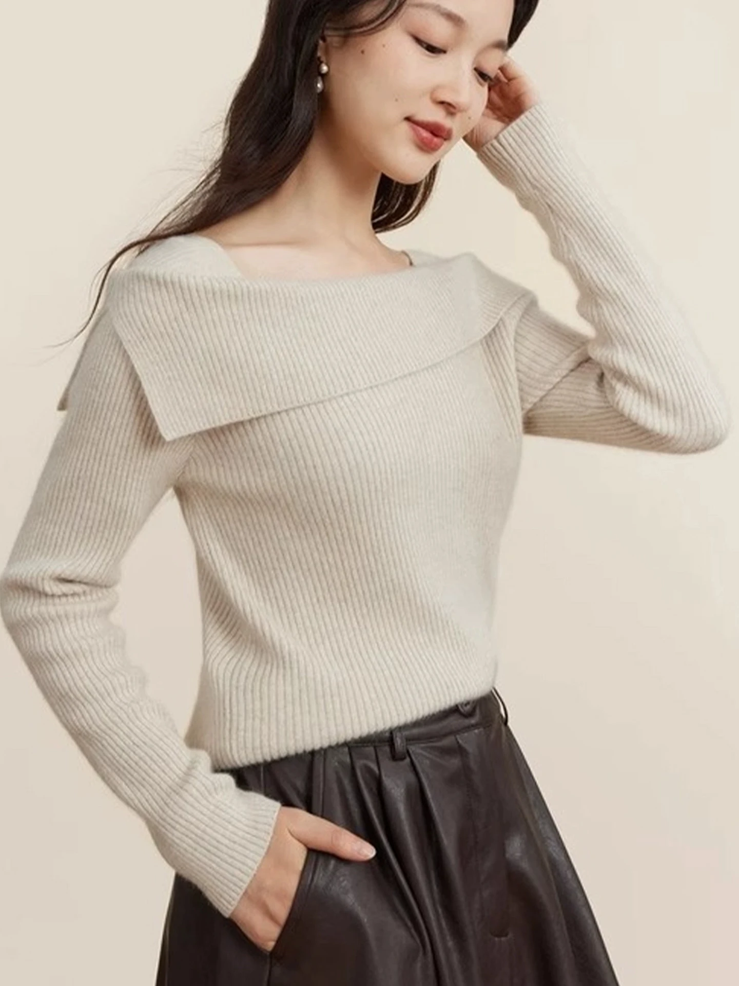 Slimming Knitted Long Sve One oulder Base irt Korean Sle Commute Faion Women's Top Quali Autumn Winter Faion
Slimming Knitted Long Sve One oulder Base irt Korean Sle Commute Faion Women's Top Quali Autumn Winter Faion