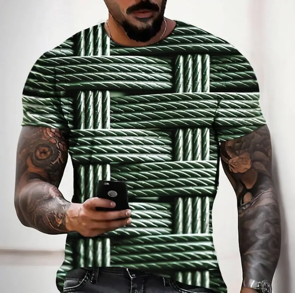 Summer Outdoor Men's T-Shirt Casual Round Neck Pullover Short Sleeve Top Striped Print Fashion Style Asian Size Men's Clothing
Summer Outdoor Men's T-Shirt Casual Round Neck Pullover Short Sleeve Top Striped Print Fashion Style Asian Size Men's Clothing