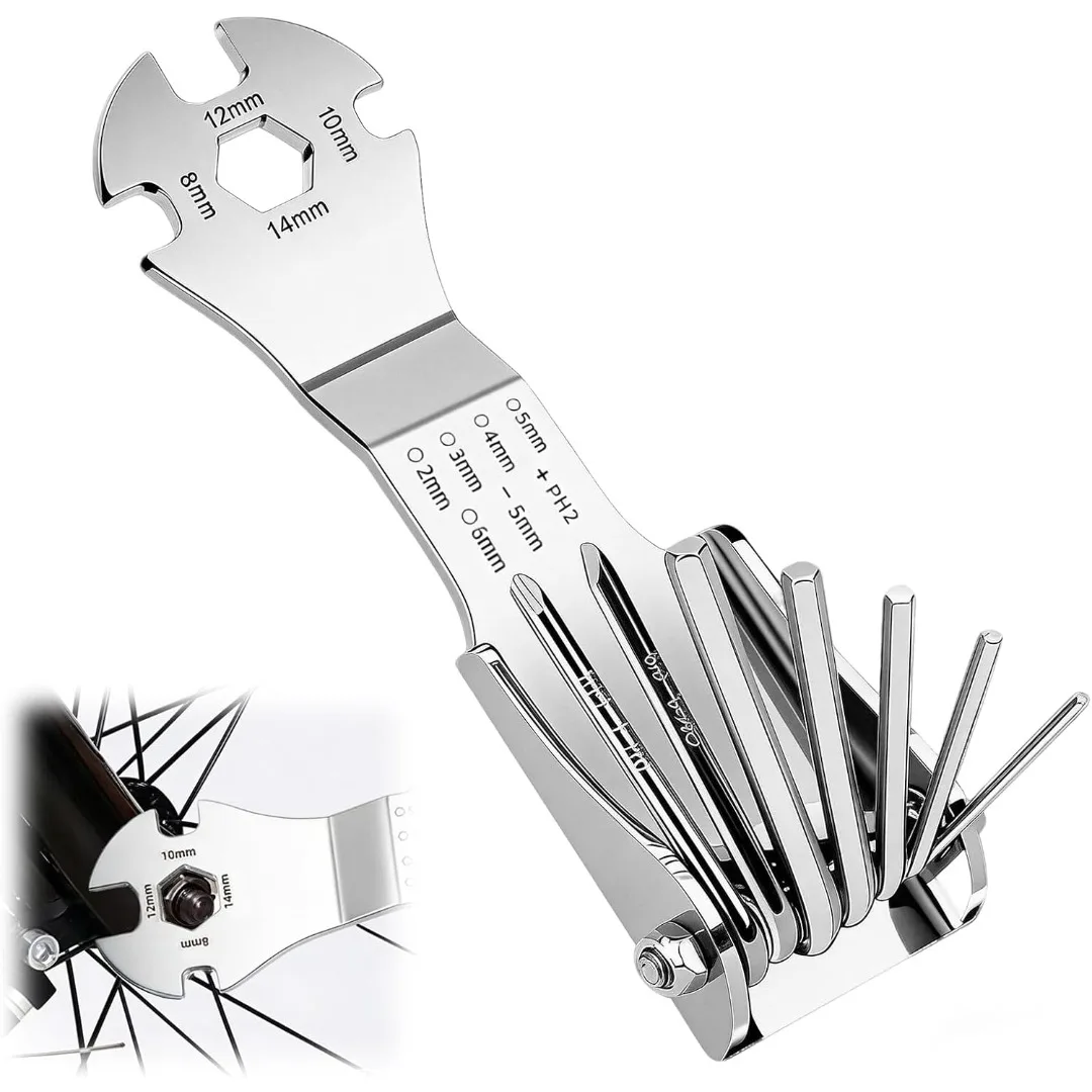 Folding Allen Wrench Set,Heavy Duty CR-V Steel Hex Key Multi-Tool,Double-Hinge Portable Wrench with Ergonomic Grip for bicycle
Folding Allen Wrench Set,Heavy Duty CR-V Steel Hex Key Multi-Tool,Double-Hinge Portable Wrench with Ergonomic Grip for bicycle