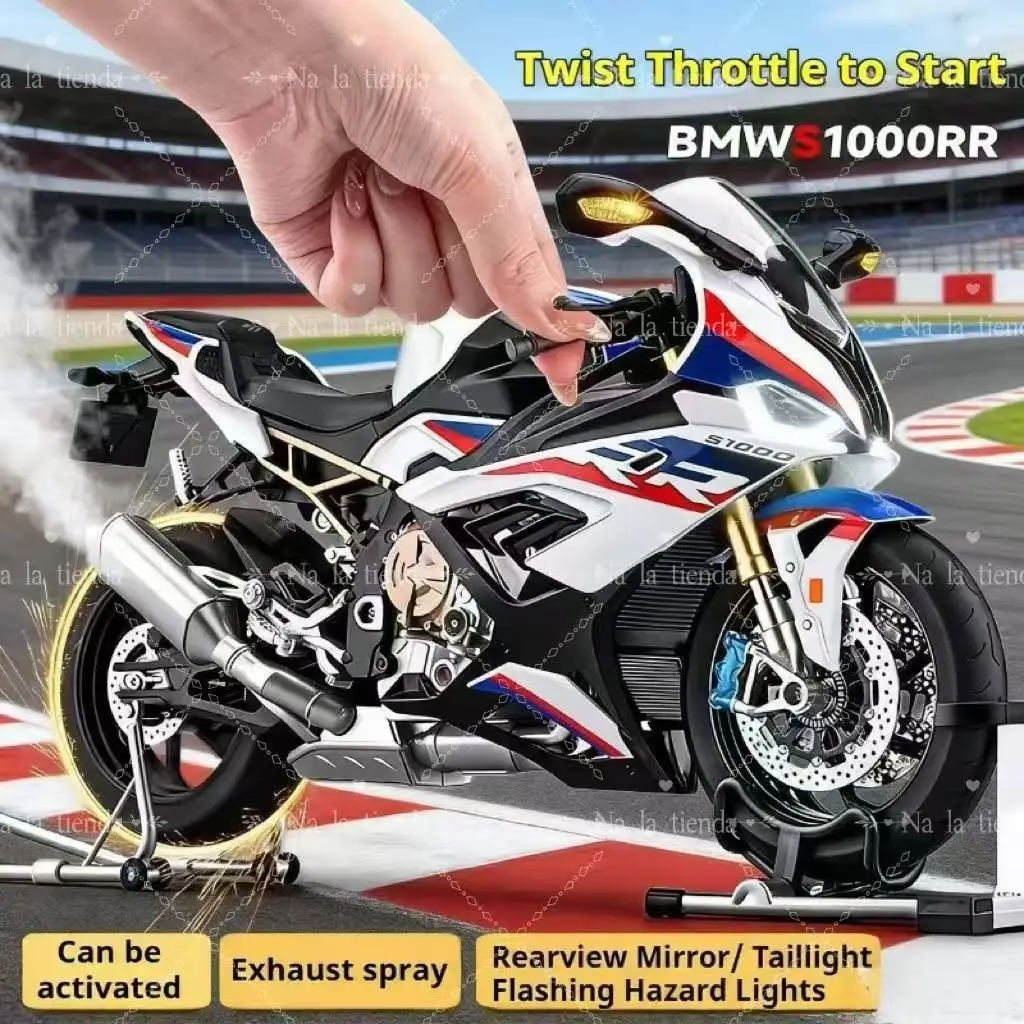 FOR BMW S1000RR 1: 6 spray version alloy motorcycle model,With Sound & Light Decoration boy's birthday gift, best collectible 1
FOR BMW S1000RR 1: 6 spray version alloy motorcycle model,With Sound & Light Decoration boy's birthday gift, best collectible 1