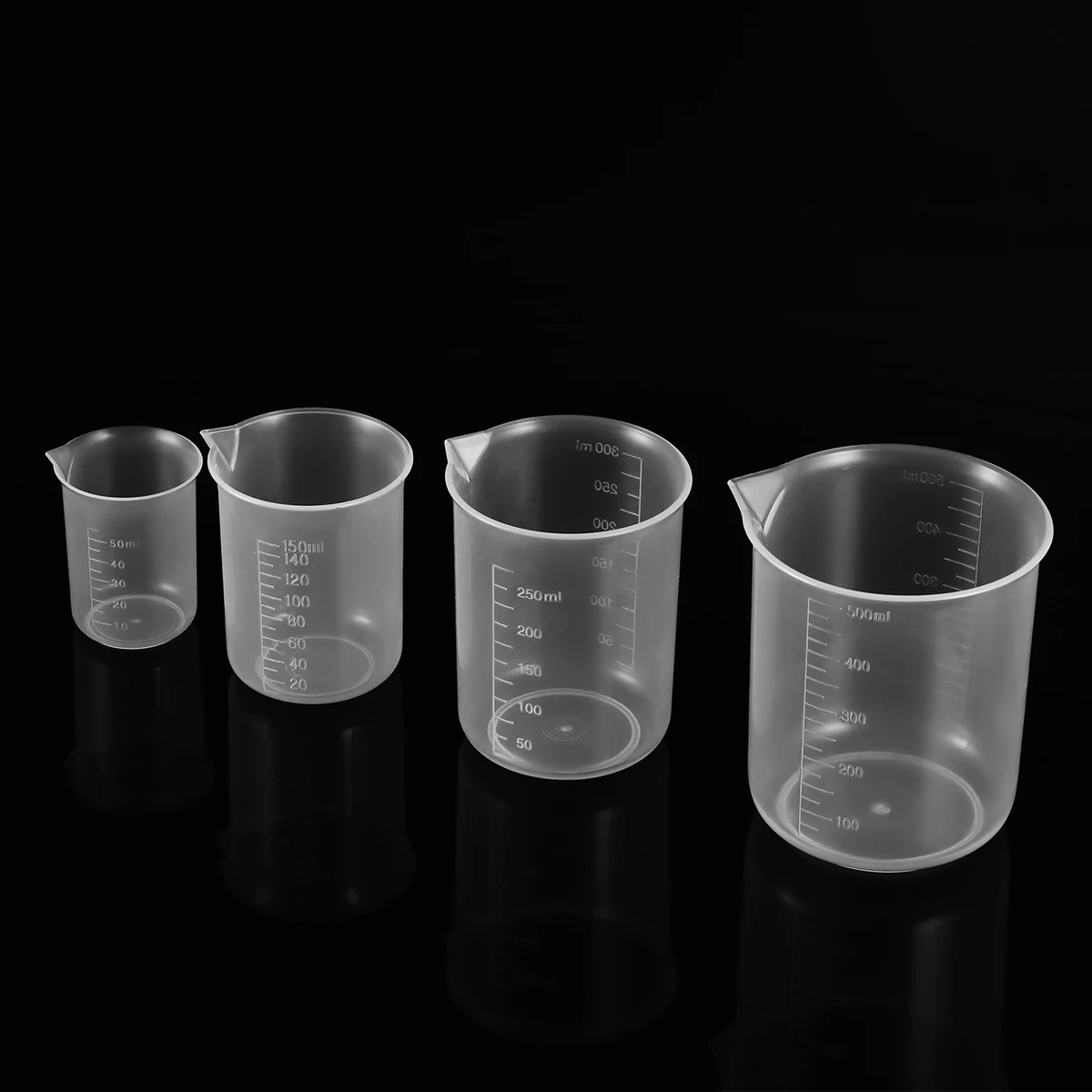4pcs Plastic Cups 50ml Measurement Beaker 150ml 250ml 500ml Transparent Polypropylene Graduated Beaker
4pcs Plastic Cups 50ml Measurement Beaker 150ml 250ml 500ml Transparent Polypropylene Graduated Beaker