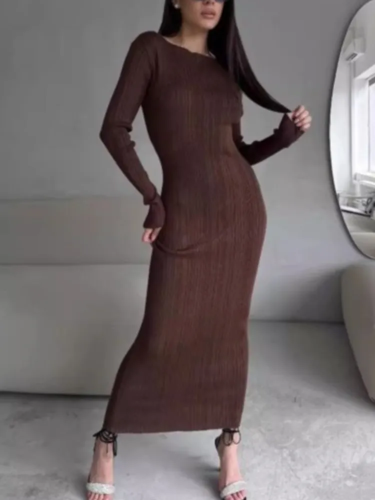 Commuting Dress Casual Vestidos Temperament Vestido Femininos Elegant Dresses Slim Long Sleeves All-match Solid Color Knitted
Commuting Dress Casual Vestidos Temperament Vestido Femininos Elegant Dresses Slim Long Sleeves All-match Solid Color Knitted