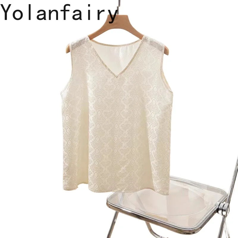 YOLANFAIRY 100% Натуральные шелковые майки из тутового шелкопряда для женщин, лето 2026, высококачественная базовая футболка с V-образным вырезом, гладкие женские майки, Ropa De Mujer
YOLANFAIRY 100% Натуральные шелковые майки из тутового шелкопряда для женщин, лето 2026, высококачественная базовая футболка с V-образным вырезом, гладкие женские майки, Ropa De Mujer
