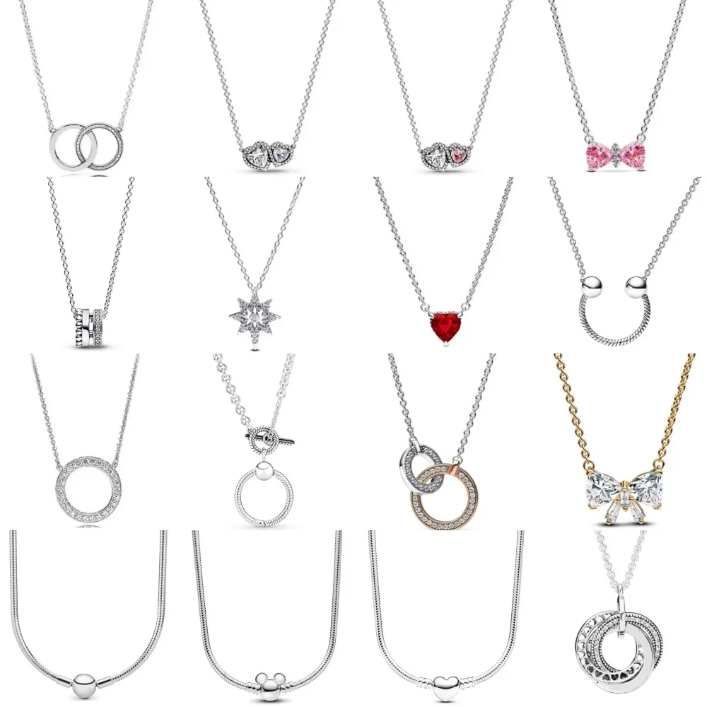 New 925 Silver Red Heart-Shaped And Pink Bow Necklace High-Quality Jewelry Gift Suitable for European Women
New 925 Silver Red Heart-Shaped And Pink Bow Necklace High-Quality Jewelry Gift Suitable for European Women