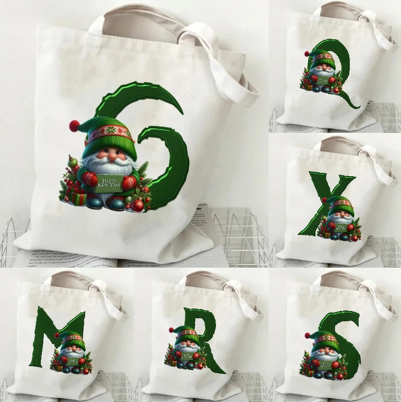 Modernand Stylish A-Z 26 Letter Women's ToteBag Green Santa Claus Pattern Canvas ToteBag Shopping Bag Large Capacity ShoulderBag
Modernand Stylish A-Z 26 Letter Women's ToteBag Green Santa Claus Pattern Canvas ToteBag Shopping Bag Large Capacity ShoulderBag