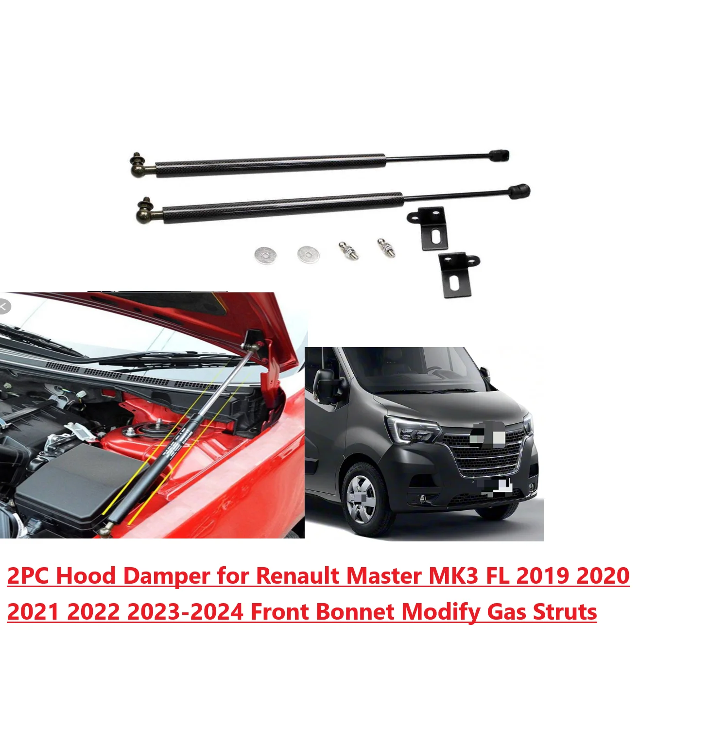 2PC Hood Damper for Renault Master MK3 FL 2019 2020 2021 2022-2024 Front Bonnet Modify Gas Struts Lift Support Shock Piston Rods
2PC Hood Damper for Renault Master MK3 FL 2019 2020 2021 2022-2024 Front Bonnet Modify Gas Struts Lift Support Shock Piston Rods