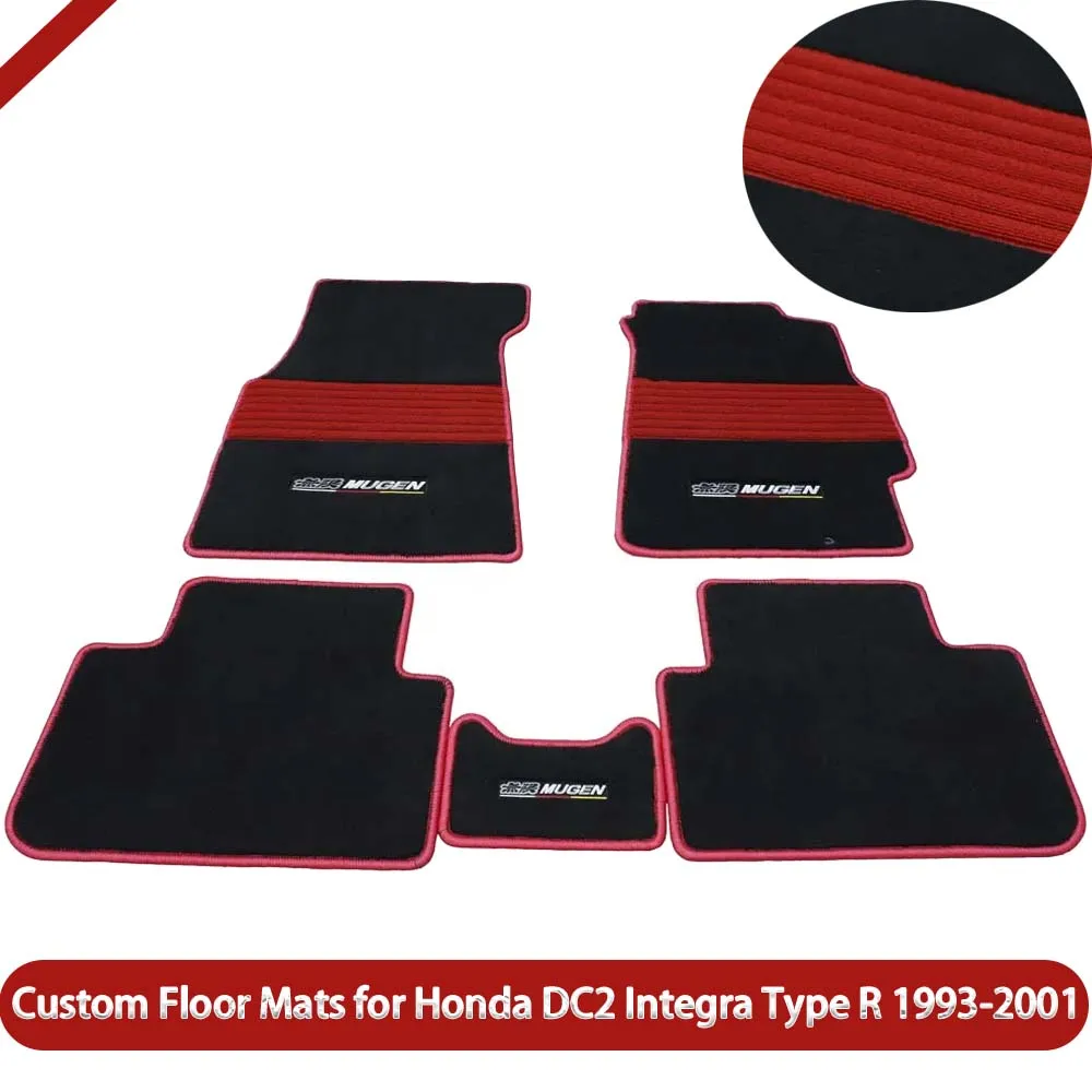 5-Piece Full Set Velour Floor Mats With Trunk Mat Red Accents for Honda Integra Type R DC2 1993-2001 RHD & LHD
5-Piece Full Set Velour Floor Mats With Trunk Mat Red Accents for Honda Integra Type R DC2 1993-2001 RHD & LHD