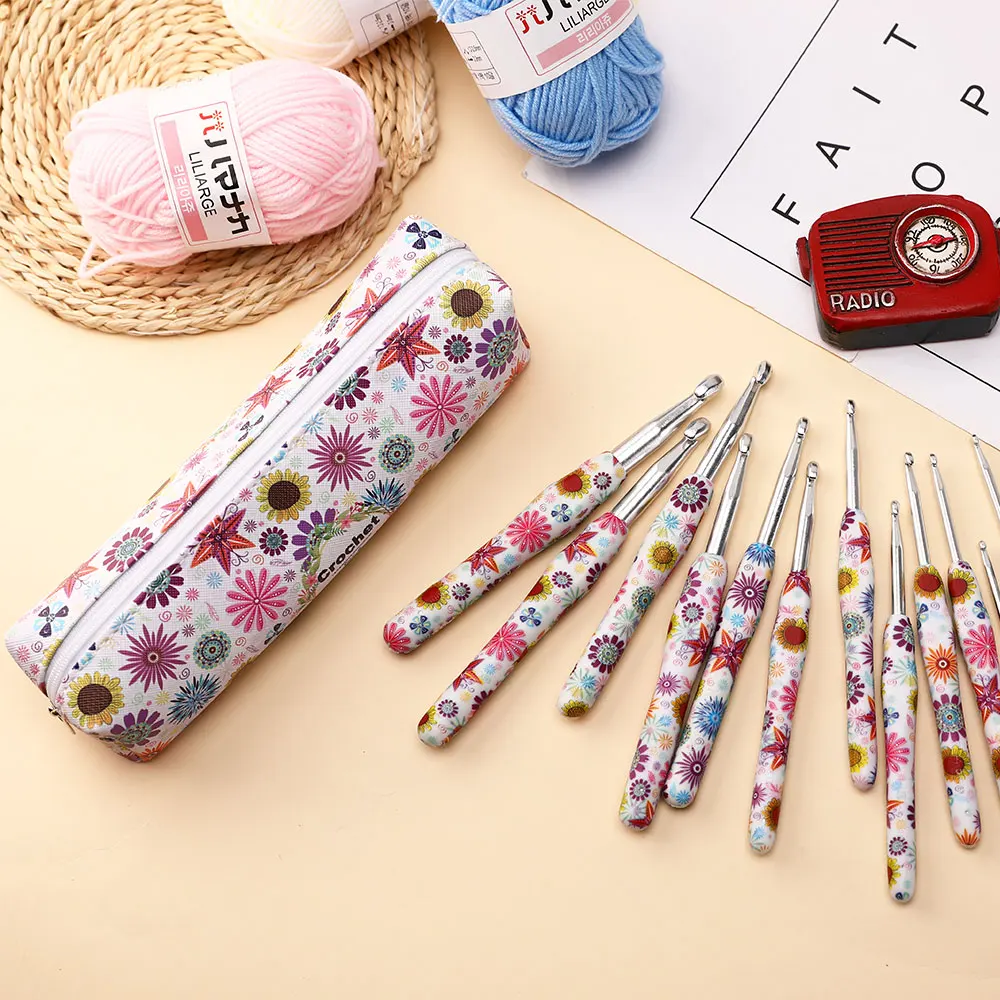 14Pcs Sunflower Crochet Hooks Kit 2.25-10.0mm Crochet Knitting Tools Handmade DIY Aluminum Crochet Needles Set with Bag
14Pcs Sunflower Crochet Hooks Kit 2.25-10.0mm Crochet Knitting Tools Handmade DIY Aluminum Crochet Needles Set with Bag