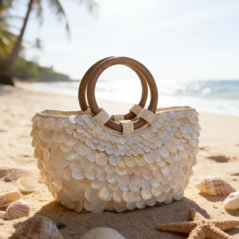 Beach Shell Handmade Handbag,Luxury Sequins Chain Crossbody bags,Wooden Circular Handle Evening Bag Party Vacation Casual Daily
Beach Shell Handmade Handbag,Luxury Sequins Chain Crossbody bags,Wooden Circular Handle Evening Bag Party Vacation Casual Daily