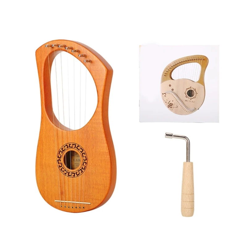 Multipurpose 7 String Lyre Harp Musical Instrument Durable Wooden Build Excellent For Music Practice Group Activities
Multipurpose 7 String Lyre Harp Musical Instrument Durable Wooden Build Excellent For Music Practice Group Activities