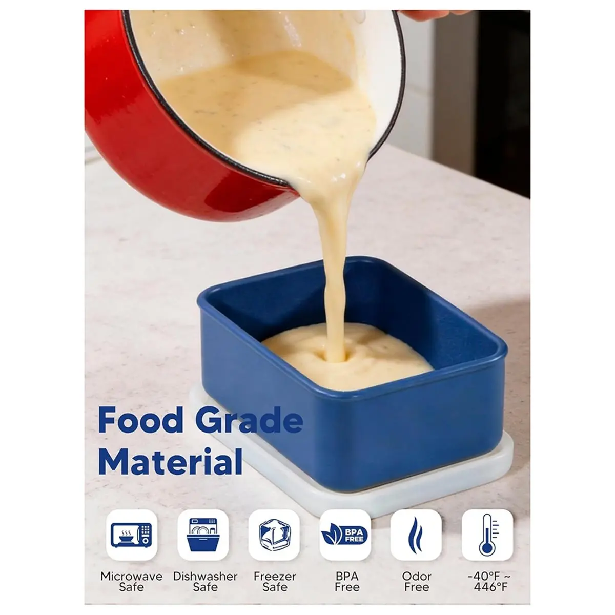 A08I 4-Pack Silicone Freezer Molds with Lids for Soup, Sauces, Stews, Meal Prep Containers
A08I 4-Pack Silicone Freezer Molds with Lids for Soup, Sauces, Stews, Meal Prep Containers