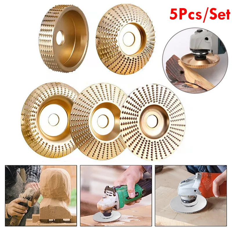 5PCS/Set Wood Grinding Polishing Wheel Rotary Disc Sanding Wood Carving Tool Abrasive Disc Tools For Angle Grinder 22mm Bore
5PCS/Set Wood Grinding Polishing Wheel Rotary Disc Sanding Wood Carving Tool Abrasive Disc Tools For Angle Grinder 22mm Bore