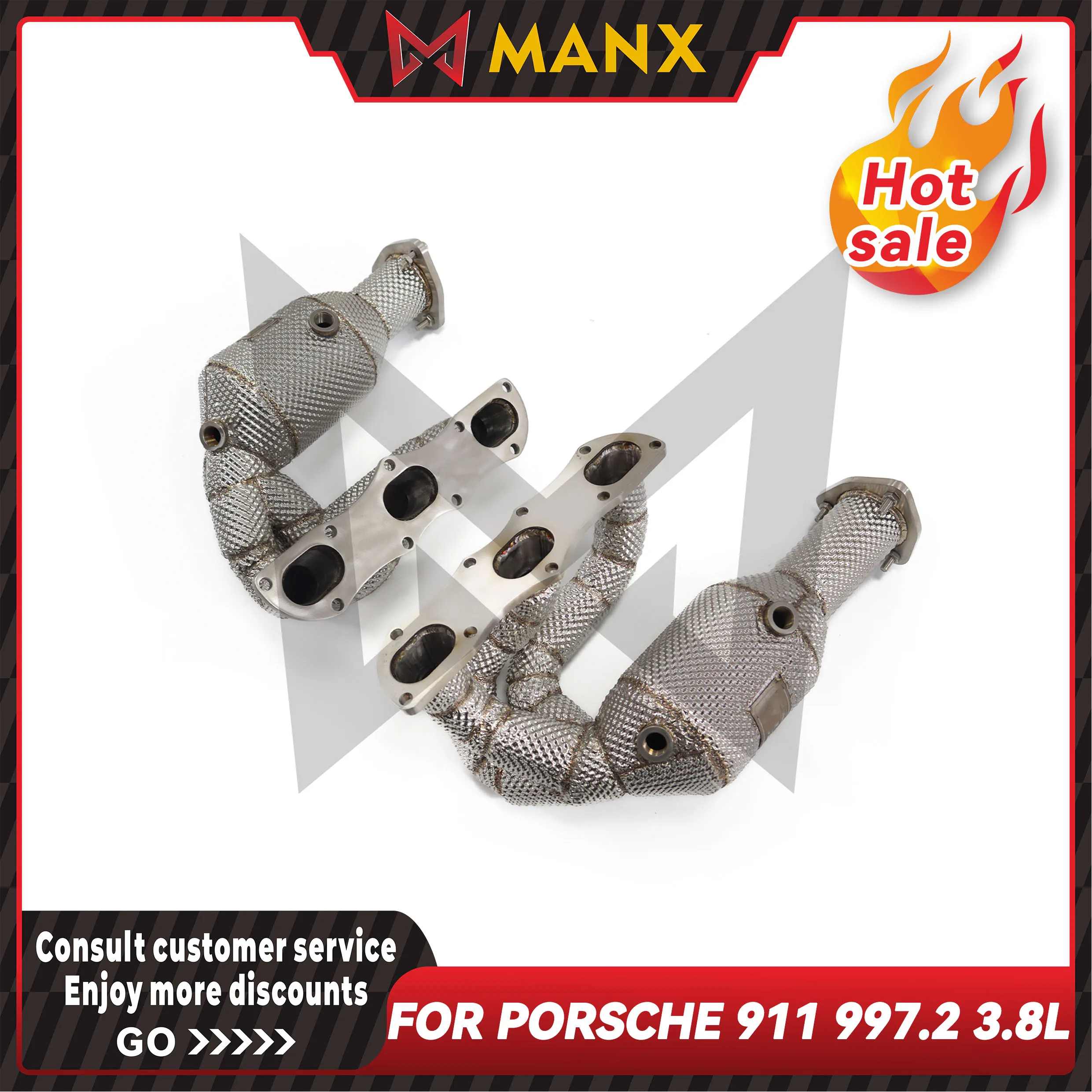 For Porsche 911 997.2 3.8L Car Exhaust system Manifold Header downpipe Stainless steels Performance exhaust pipe
For Porsche 911 997.2 3.8L Car Exhaust system Manifold Header downpipe Stainless steels Performance exhaust pipe