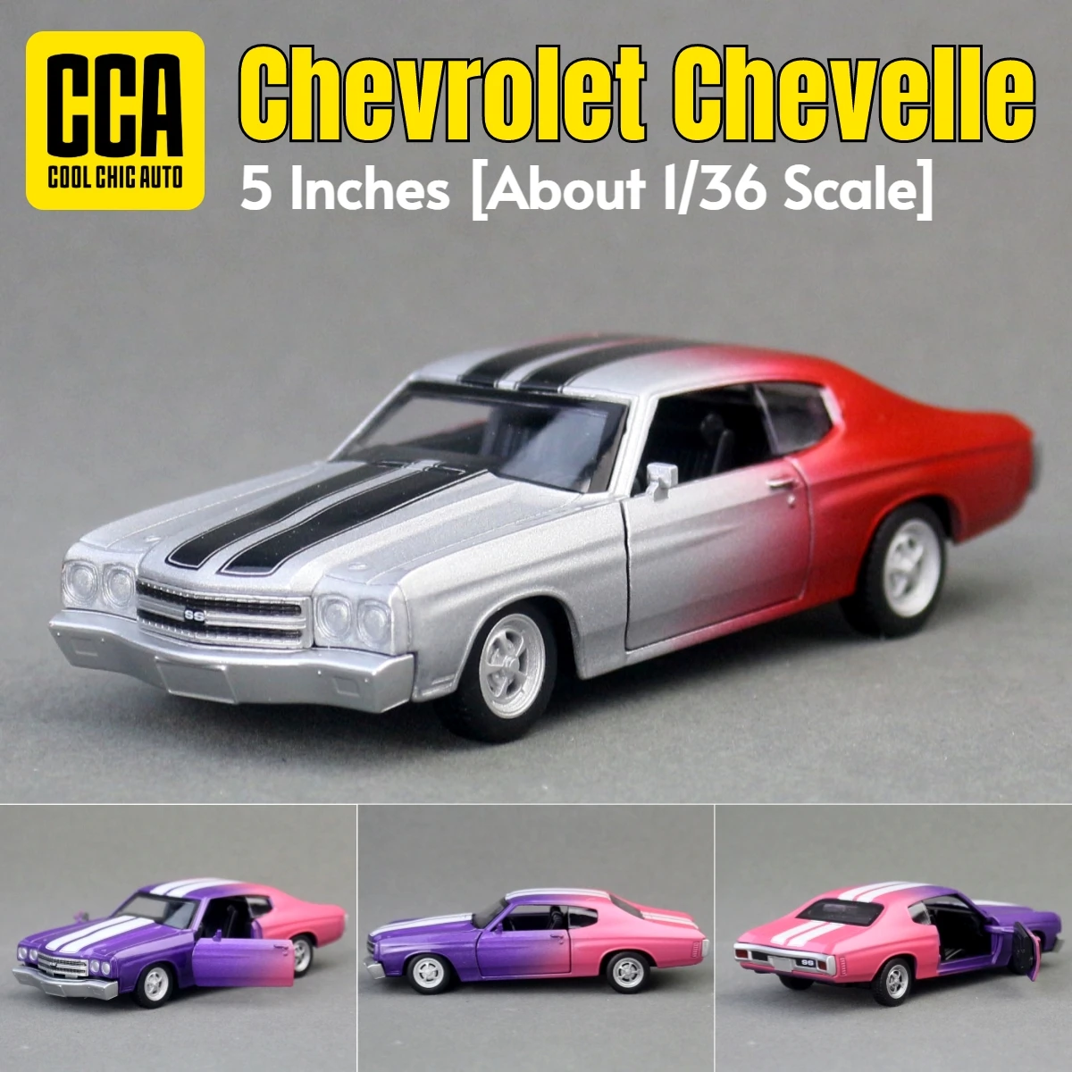 CCA 1/36 Chevrolet Chevelle 454 Классическая модель игрушечного автомобиля 5-дюймовый литой автомобиль Миниатюрная коллекция с откатным механизмом Подарок для мальчиков
CCA 1/36 Chevrolet Chevelle 454 Классическая модель игрушечного автомобиля 5-дюймовый литой автомобиль Миниатюрная коллекция с откатным механизмом Подарок для мальчиков