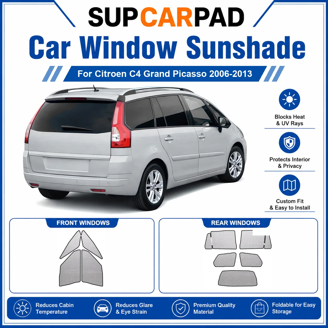 For Citroen - Citroen C4 Grand Picasso 2006-2013 Full Set Car Window Sunshades UV Block Privacy Heat Insulated Foldable Car Curt
For Citroen - Citroen C4 Grand Picasso 2006-2013 Full Set Car Window Sunshades UV Block Privacy Heat Insulated Foldable Car Curt