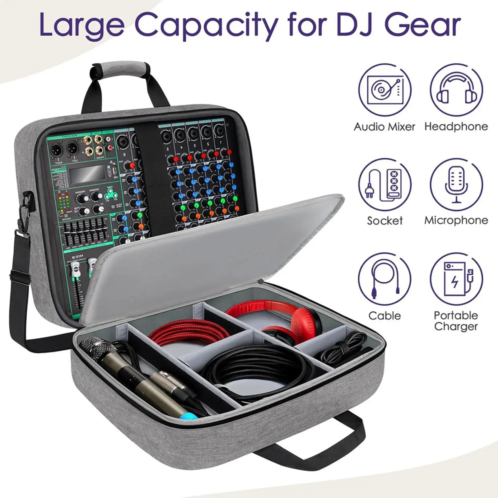 Audio Mixer Bag Large Recording Equipment Bag DJ Mixer Protective Bag Compact Audio DJ Mixer Case Adjustable Storage Accessories
Audio Mixer Bag Large Recording Equipment Bag DJ Mixer Protective Bag Compact Audio DJ Mixer Case Adjustable Storage Accessories