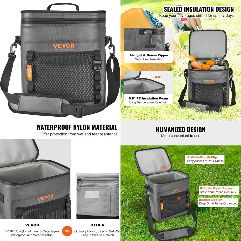 Portable Insulated Soft Cooler Bag for 16, 24, or 30 Cans - Perfect for Outdoors, Picnics, Beach, and Travel
Portable Insulated Soft Cooler Bag for 16, 24, or 30 Cans - Perfect for Outdoors, Picnics, Beach, and Travel