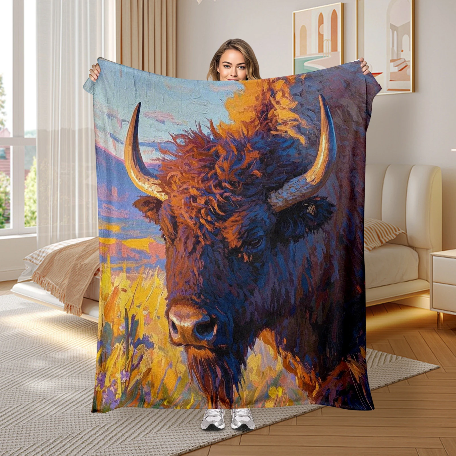Childrens Blanket Featuring American Bison On The Grassland Inspires Love For Nature
Childrens Blanket Featuring American Bison On The Grassland Inspires Love For Nature