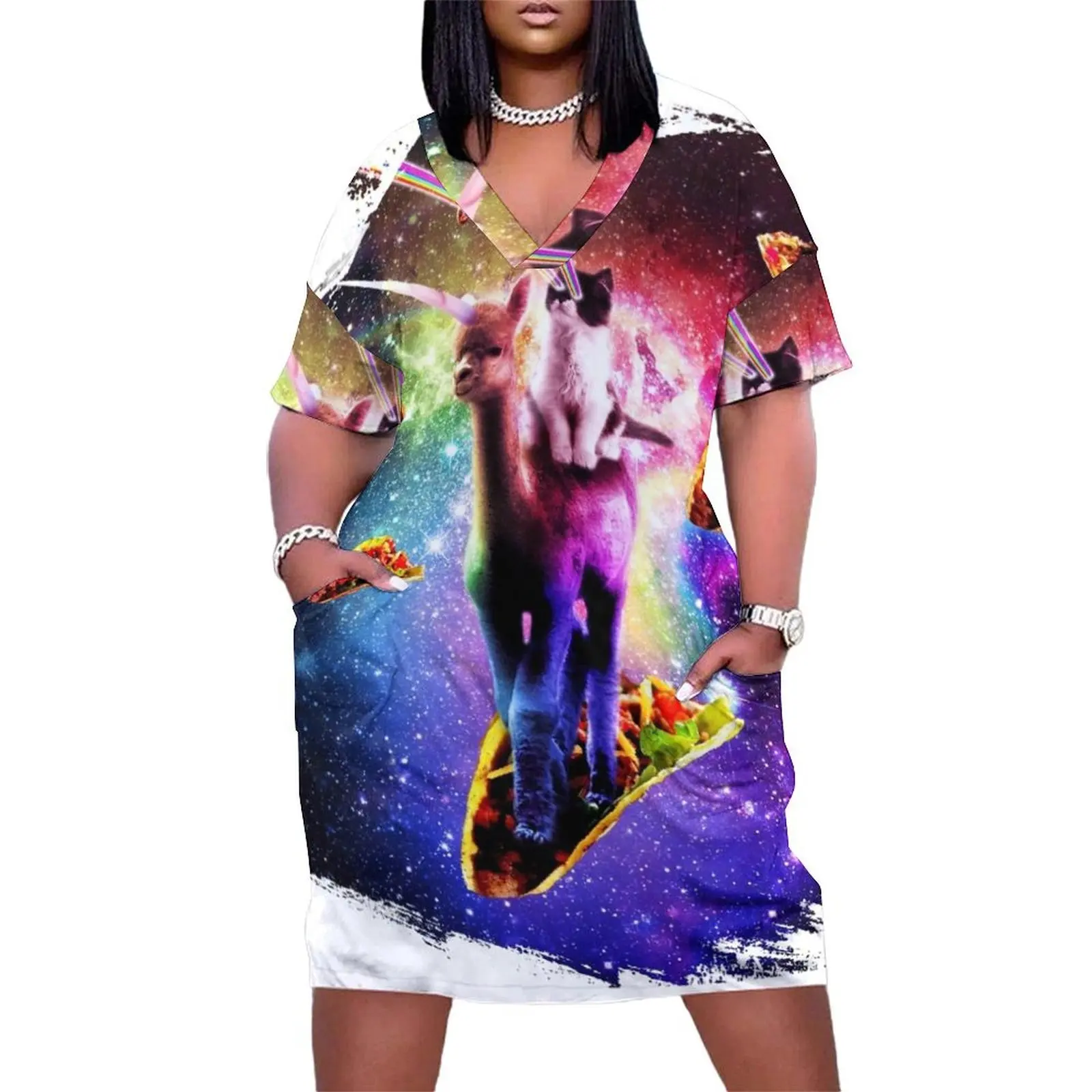 Cosmic Cat Riding Alpaca Unicorn Loose Pocket Dress prom dresses 2025 fairy dress festival outfit women
Cosmic Cat Riding Alpaca Unicorn Loose Pocket Dress prom dresses 2025 fairy dress festival outfit women