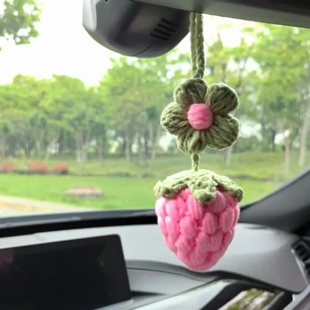 Cute Car Rear View Mirror Hanging Accessory Crochet Handmade Knitted Bookmark Multi-purpose Car Decor Knitted Strawberry Pendant
Cute Car Rear View Mirror Hanging Accessory Crochet Handmade Knitted Bookmark Multi-purpose Car Decor Knitted Strawberry Pendant
