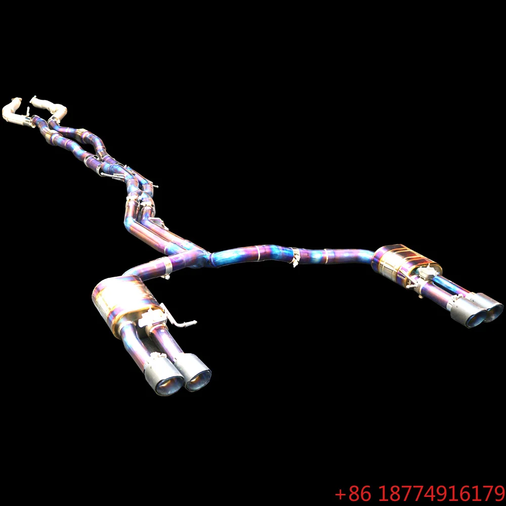 Factory OEM with Resonator Titanium Heat Shield Free Flow Downpipe+catback for S8 D5 4.0T 2019--Valvetronic Muffler
Factory OEM with Resonator Titanium Heat Shield Free Flow Downpipe+catback for S8 D5 4.0T 2019--Valvetronic Muffler