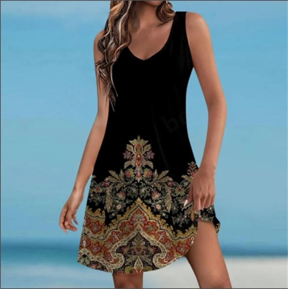 Women's Summer Floral Dress - Loose V-neck Sleeveless Vest Skirt with Pockets, Perfect for Beach & Casual Wear
Women's Summer Floral Dress - Loose V-neck Sleeveless Vest Skirt with Pockets, Perfect for Beach & Casual Wear