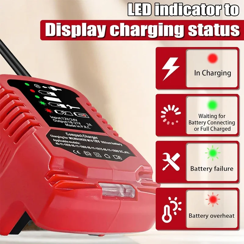 Mini Car Charger Replacemen for Milwaukee 18V M18 Battery Portable Cigarette Lighter Plug Safe and Fast Charging with LED Lights
Mini Car Charger Replacemen for Milwaukee 18V M18 Battery Portable Cigarette Lighter Plug Safe and Fast Charging with LED Lights