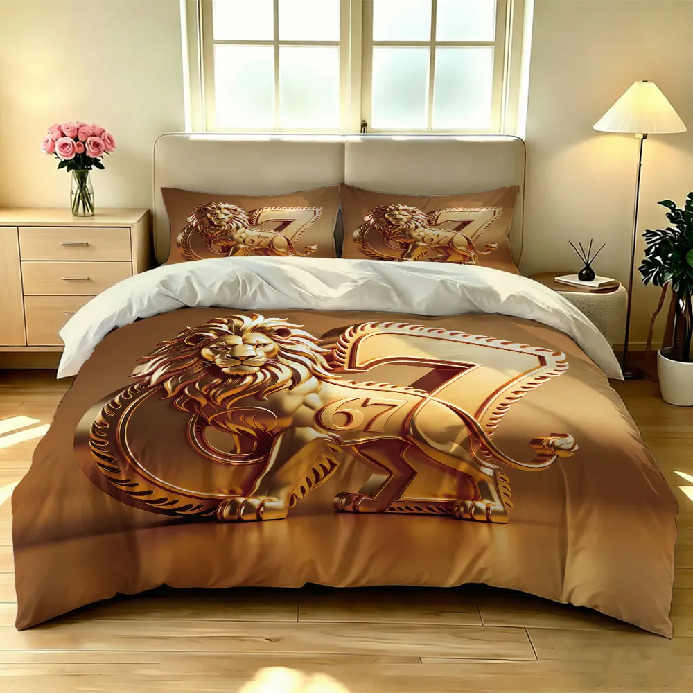 3pcs67 Lion Animal Print Coreless Down Duvet Cover, Cool Summer Lightweight Bedding Set, Multi Size Bedroom Bedding Decoration
3pcs67 Lion Animal Print Coreless Down Duvet Cover, Cool Summer Lightweight Bedding Set, Multi Size Bedroom Bedding Decoration