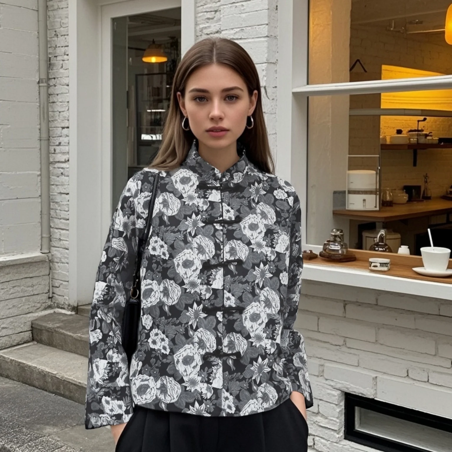 Ladies Long Sleeve Stand Collar Blouse with Floral Print and Chinese - style Buttons for Spring Summer 2025 Casual Wear
Ladies Long Sleeve Stand Collar Blouse with Floral Print and Chinese - style Buttons for Spring Summer 2025 Casual Wear