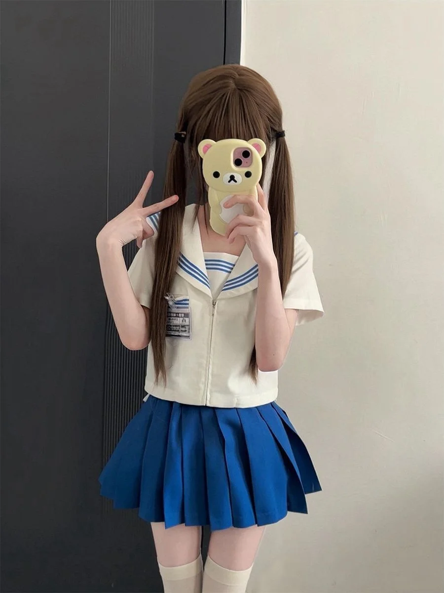 Original Jk Uniform Basic White Three Books Sailor Suit Short Sleeve School Style Japanese System School Uniforms Fashion Sets
Original Jk Uniform Basic White Three Books Sailor Suit Short Sleeve School Style Japanese System School Uniforms Fashion Sets