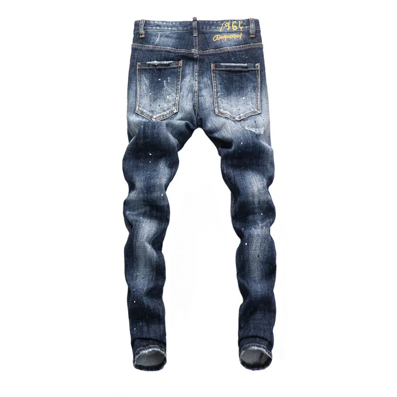Fashionable new men's jeans, jeans with scratches, stretch, slim fit, painted, wrinkled, washed, vintage blue jeans, high street
Fashionable new men's jeans, jeans with scratches, stretch, slim fit, painted, wrinkled, washed, vintage blue jeans, high street