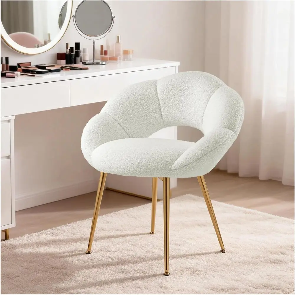 Makeup Vanity Chair with Back, Modern Dining Chair, Plush Desk Chair, Elegant Metal Leg Chairs for Home Office, Bedroom (White)
Makeup Vanity Chair with Back, Modern Dining Chair, Plush Desk Chair, Elegant Metal Leg Chairs for Home Office, Bedroom (White)