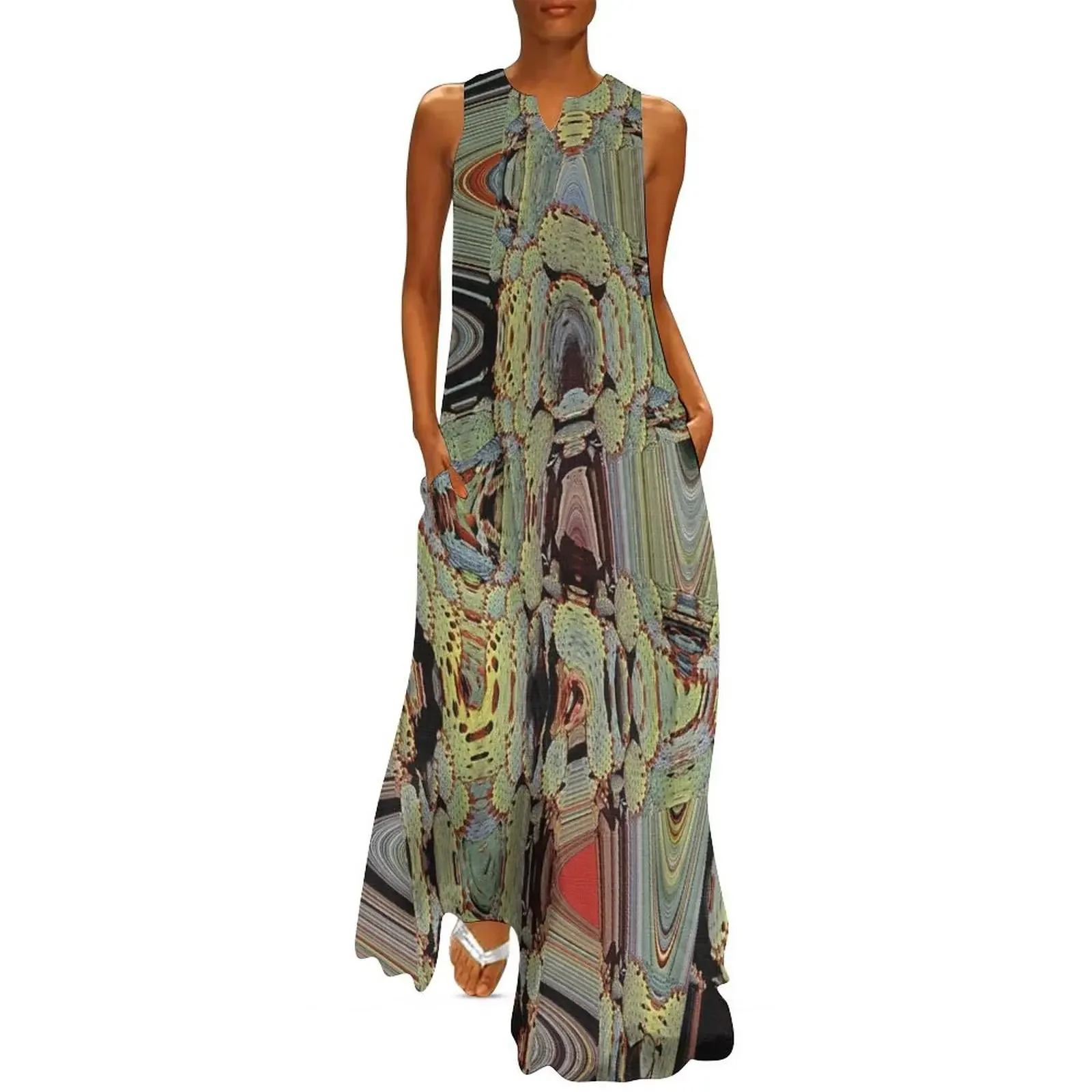 Tom Stanley Janca Prickly Pear Cactus With New Flower Buds Abstract Long Dress beach dresses dresses summer woman 2025 Dress 
Tom Stanley Janca Prickly Pear Cactus With New Flower Buds Abstract Long Dress beach dresses dresses summer woman 2025 Dress
